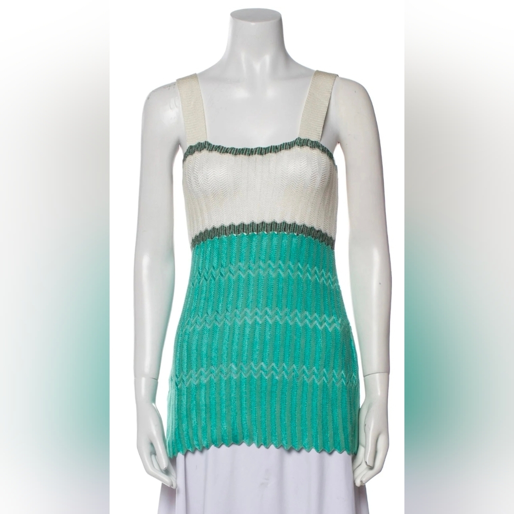 Missoni Cream and Teal Knit Camisole